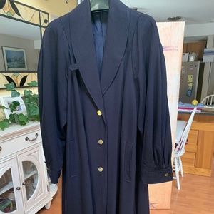 Woman’s Navy Blue Pure Wool  Trench Coat